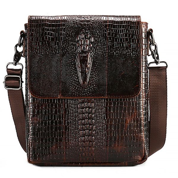 

crocodile pattern genuine leather business bag male shoulder messenger bags men crossbody bag male cowhide crocodilian handbag