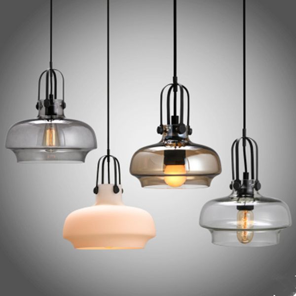 

modern minimalist loft cafe bar single head glass pendant lighting