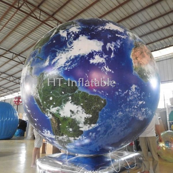 

2m hang customized inflatable earth globe led lights inflatable planet globe for festival decoration