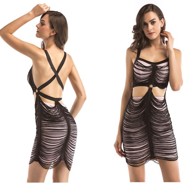

european and american autumn women's dresses new show-back suspender with tassels fashion dresses, White;black
