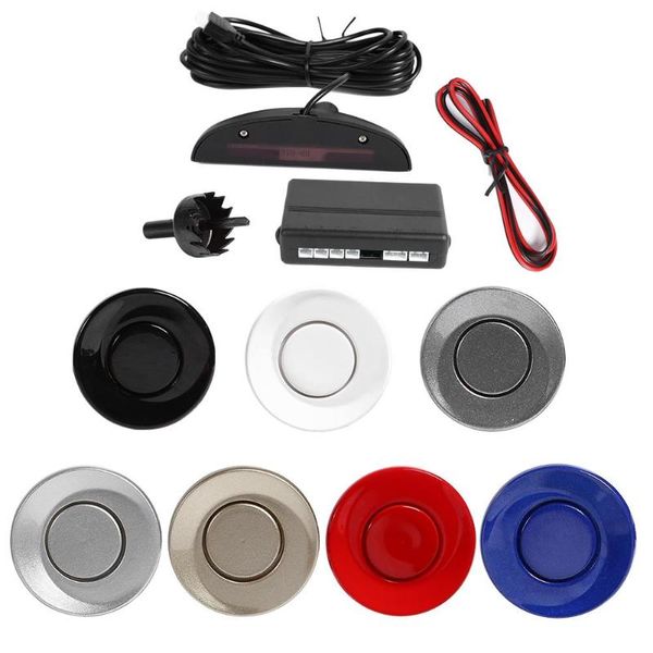 

auto led parking sensor auto parktronic with 4 sensors reverse standby parking radar monitoring detector backlight system car