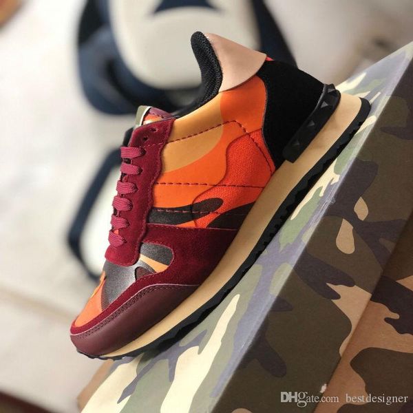 

мода высокого качества ace заклепки камуфляж мужчины плоские туфли топ женской дизайнер случайного размера 36-46 обуви, Black