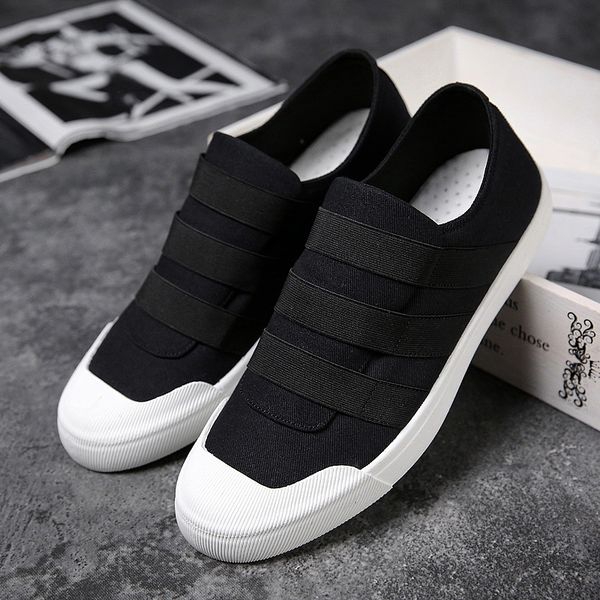 

male shoes stretch fabric men casual shoes white fashion male walking sneakers summer slip-on luxury men casual, Black