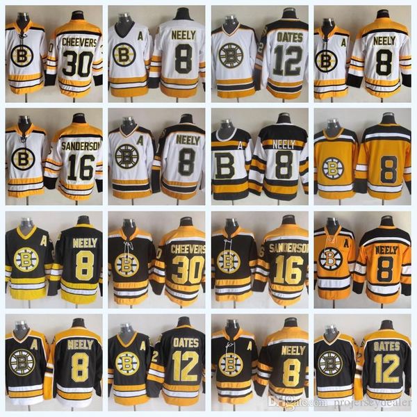 

Vintage 8 Cam Neely 12 Adam Oates 16 Derek Sanderson 30 Gerry Cheevers Ice Hockey Jersey Double Stitched Name and Number Fast Shipping