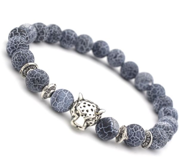 

bead bracelet in agate alloy leopard head simple jewellery 2 pcs new fashion in stock dropshipping, Black