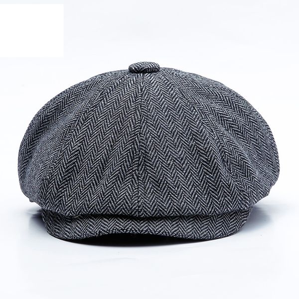 

winter newsboy caps men peaky blinders men berets hat warm tweed octagonal hat for male detective hats retro flat caps chapeau, Blue;gray