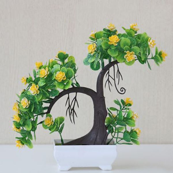

bonsai flower tree potted artificial plant office home indoor deskdecors 1x
