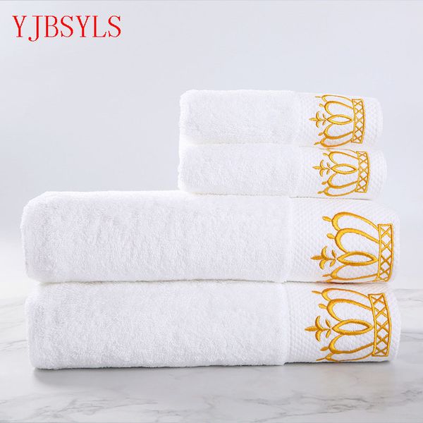 

yjbsyls1-piece embroidered crown white 5stars l towels 100% cotton towel set face towel bath washcloths high absorbent