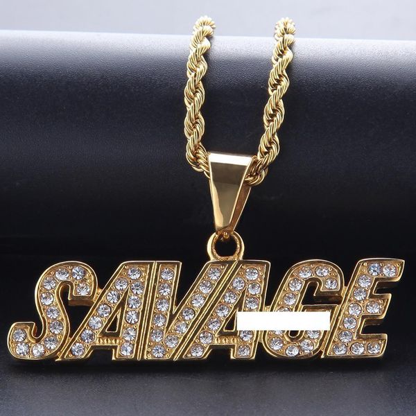 

iced out full cz stone мужские 14k золотые цепи с диким льдом кулон ожерелье хип-хоп ювелирные изделия, Silver