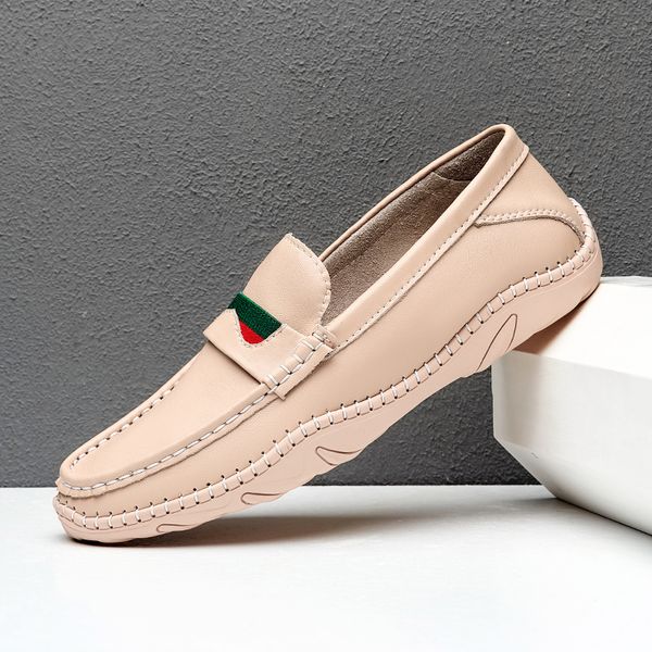 

cimim brand new men business manual casual leather shoes comfortable large size men's driving shoes luxury flat office loafers, Black