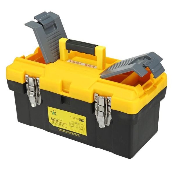 

14/17/19 inch plastic tools box chest storage organizer portabletoolbox tool case holder container handle tray compartment kits