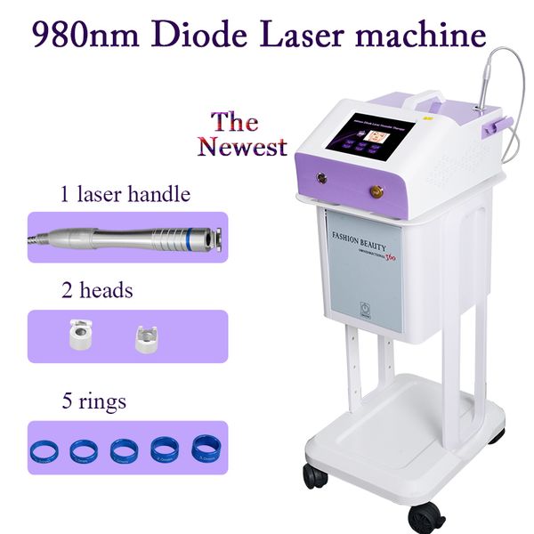 

spider veins laser treatment spider vein removal 980nm diode laser vascular therapy machine 2 years warranty, Black