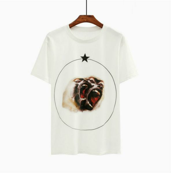 

20ss mens t shirt roar orangutan monkey circle star short sleeve men women summer t shirt tee size s-xl b500606, White;black