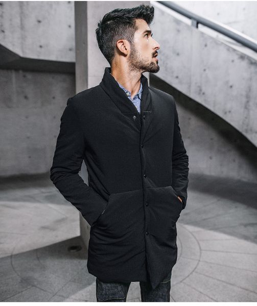

2019 new winter mens fit warm c parkas hooded thick black color for man slim lothes brand clothing male wear coats plus size, Tan;black