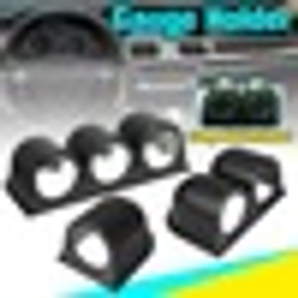 

52mm 2 inch 3 triple gauge meter holder cup dash gauge pillar mount for dashboard 3 hole cup black