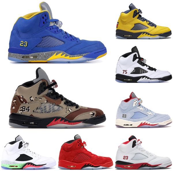 

Cheap Air Jordan Retro 5 5s Men Basketball Shoes Michigan PSG Desert Camo laney fire red oreo designer mens trainers sports sneakers
