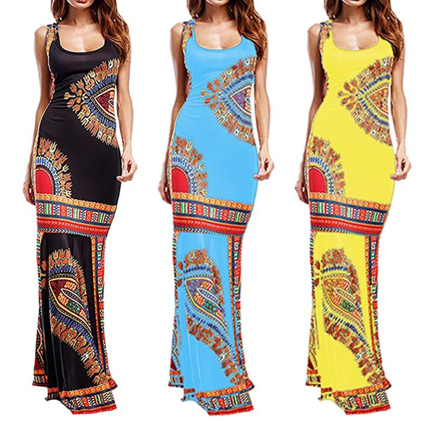 

африканское платье женщины boho цветочные рукавов dashiki maxi длинного коктейльное платье, новый, мода, африка, женщины, одежда, Red
