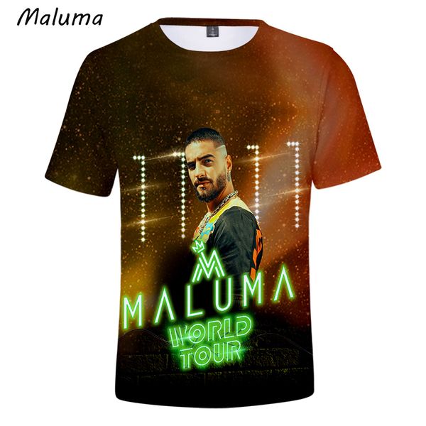 

new's singer-songwriter maluma-t-shirt in men's 3d cool summer personality design casual street maluma tees plus size loose, White;black