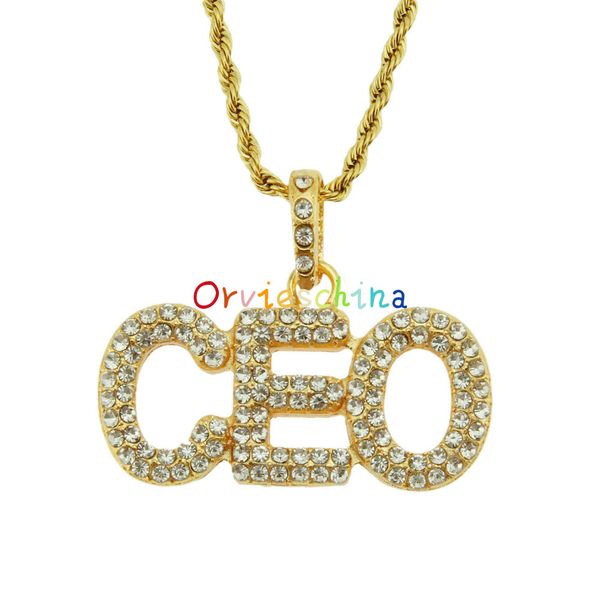 

2020 designer necklace european and american explosion jewelry personalized letter ceo diamond pendant necklace pendant jewelry, Black