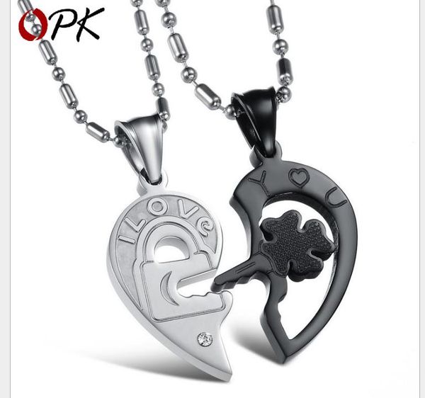 

accessories market contains pure steel chains black couple necklaces, Silver