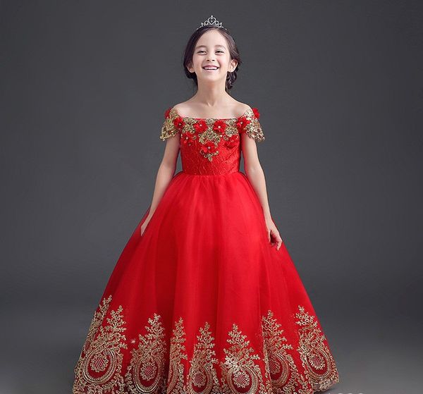 China Custom Made Ball Gown Baby Girl Wedding Dress Kids Wedding