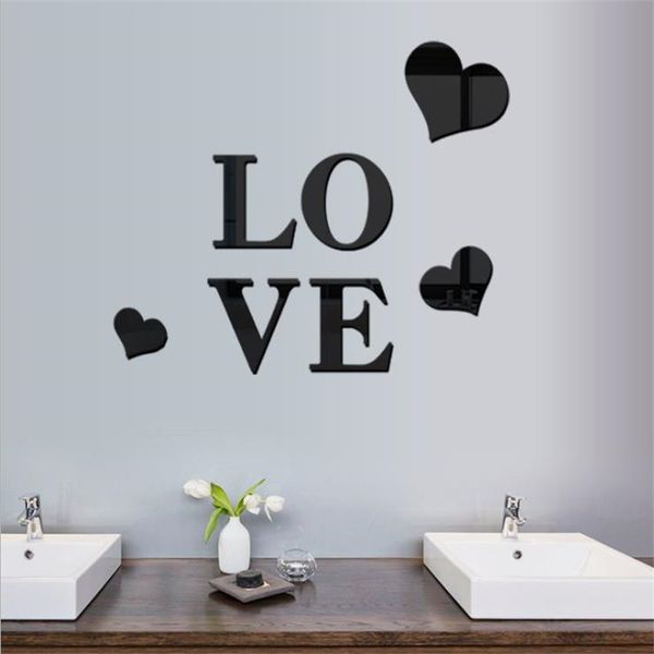 Amazon Cross Border Hot Sale Acrylic Creative Love Mirror Wall