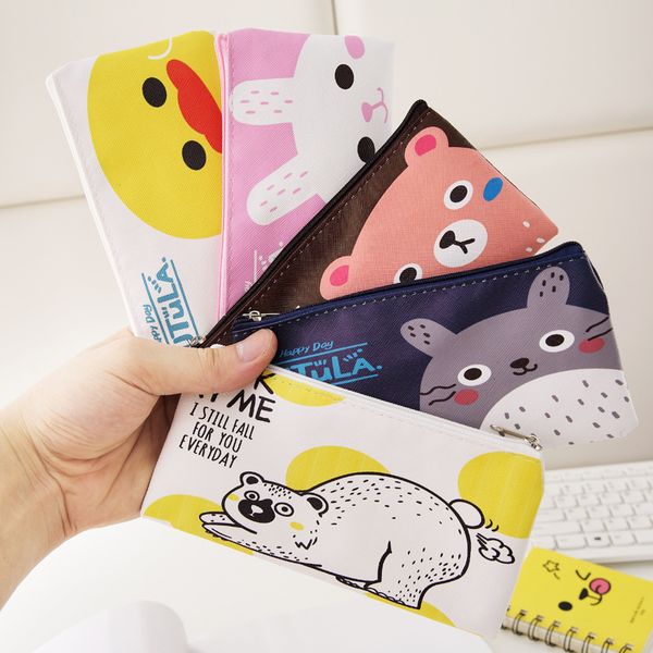 

20pcs cute mixed animals pencil bags for school supplies small pencil pouches kawaii stationery purses moterm irredescent gifts