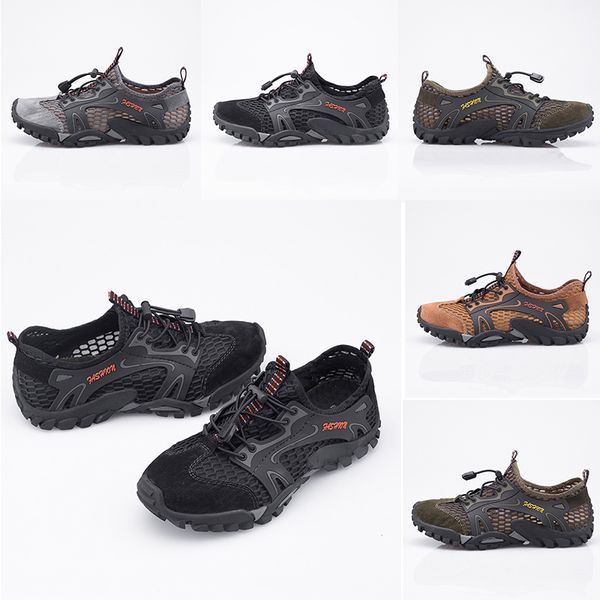 

mesh leather women mens designer leisure wading outdoor shoes flat breathable sneakers homemade brand made in china, White;red