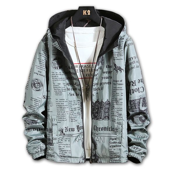 

spring new letter printing men's jacket slim hooded casual thin coat large size street men's clothing 5xl, Black;brown
