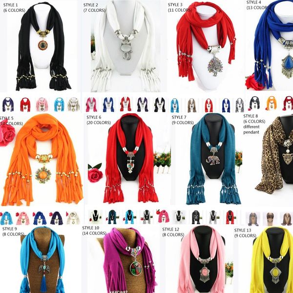 

2020 19 new styles boho big gem crystal natural stone scarves pendant necklace women jewelry long tassels multicolor collar long scarf, Blue;gray