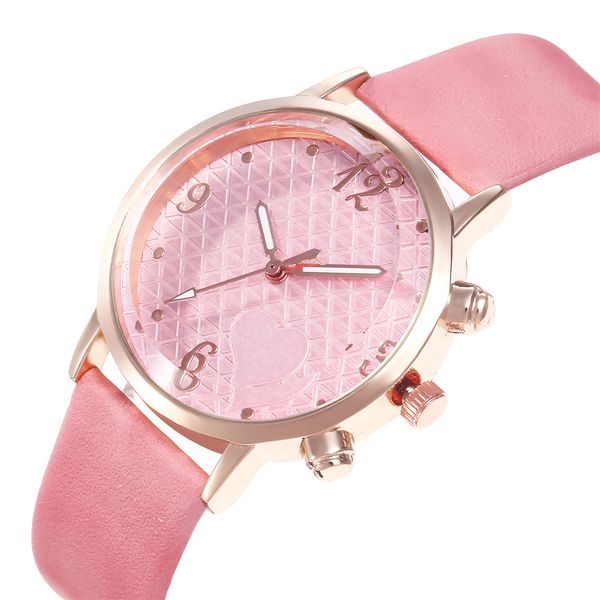 

women's leather strap analog quartz wristwatch ladies rose gold watch women dress clock, Slivery;brown