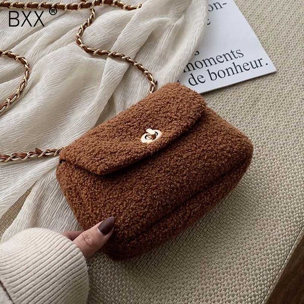 

bxx] зима плюшевого crossbody сумка для женщин 2019 моды малой цепи плеча сумки lady телефон сумки и кошельки hk002