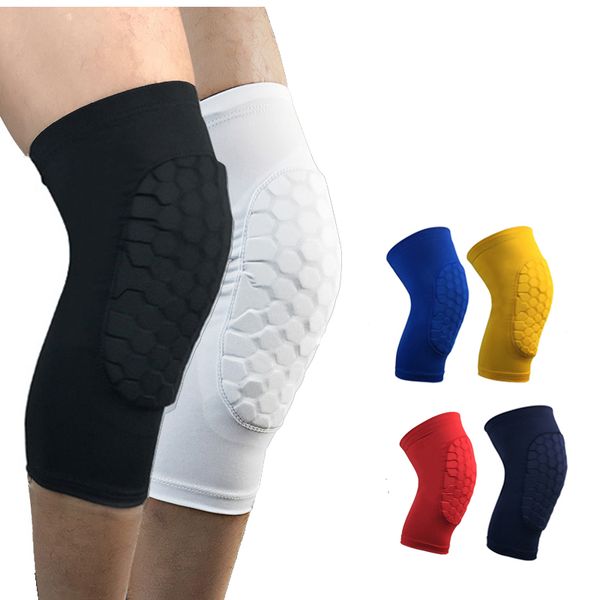 

1pc honeycomb anti-collision football volleyball basketball kneepads cellular dance knee pads calf support ski snowboard kneepad, Black;gray