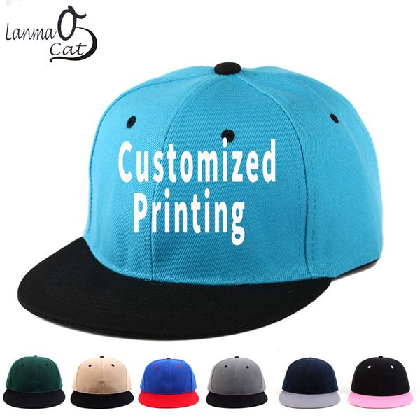 

lanmaocat mix colors hip hop cap пользовательский логотип текста печать для взрослых женщины мужчины дети customized логотип hip hop шляпы л, Blue;gray
