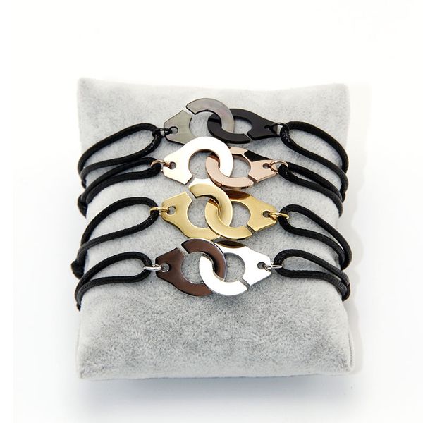 

2020 new fashion braid rope handcuff bracelet for women & men four colors stainless steel bangle jewelry couple gift pulseras, Golden;silver
