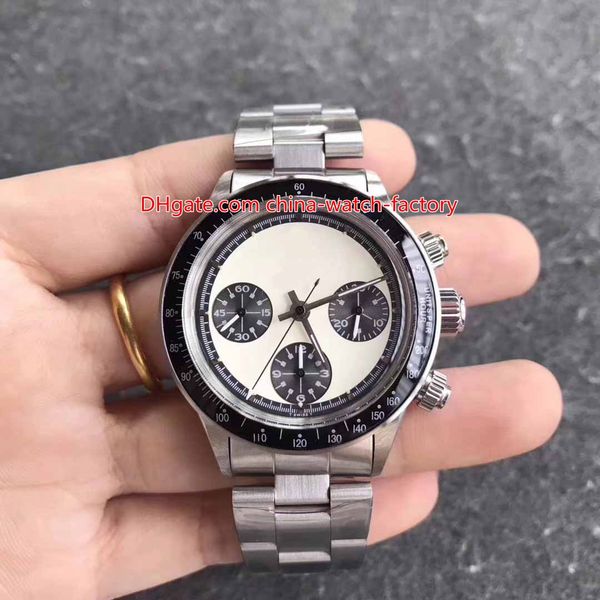 

luxury watch vintage 38mm cosmograph paul newman 6263 chronograph swiss st19 7750 movement mechanical hand-winding mens watches, Slivery;brown