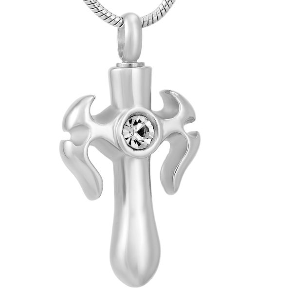 

new z778 cross sield stainless steel memorial urn jewelry ashes holder keepsake cremation pendant necklace for men, Silver