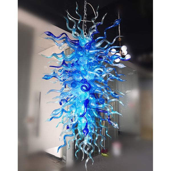 

new design blue murano glass chandeliers crystal with led lights blue colored hand blown glass pendant lights for l gellary