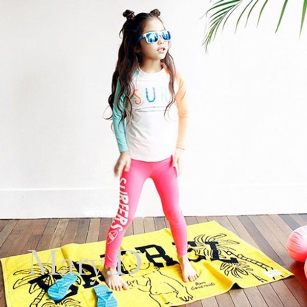

children's girl's big swimsuit children's sunscreen long-sleeved trousers students' large size spring swimsuit, White;black