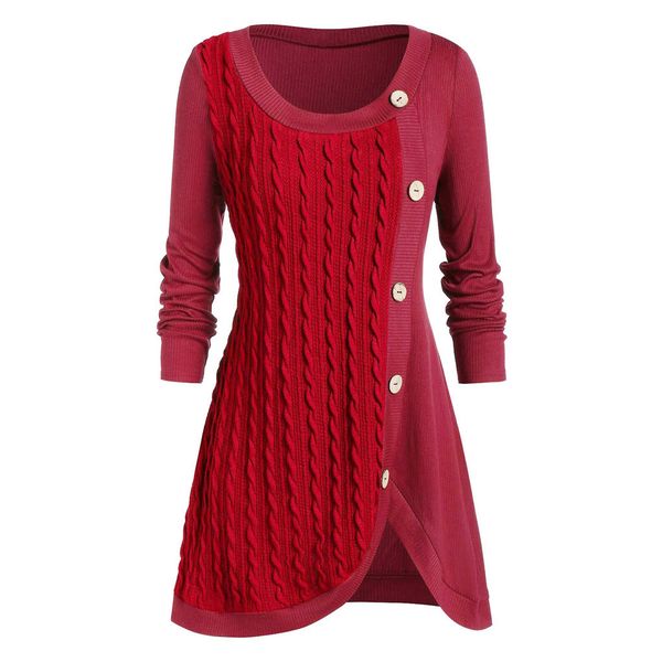 

plus size 5xl winter solid buttons tunic sweater women warm long sleeve knitted pullover sweater female jumper women ladies, White;black