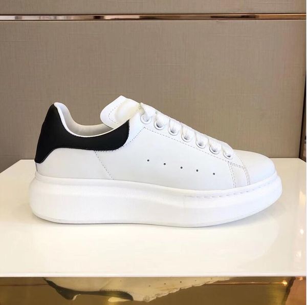 

oversized sneaker men's designer shoes lace-up round toe smooth genuine leather oversize sneaker for men women size 34-46 t01, Black