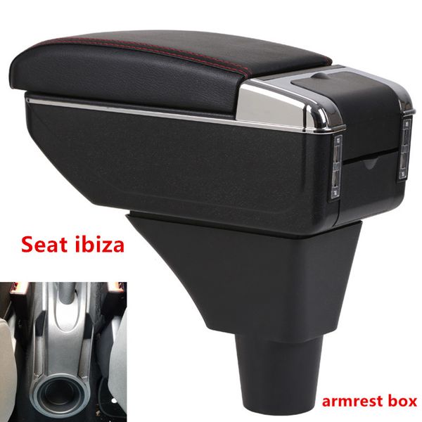 

for seat ibiza armrest box central store content storage box seat armrest with cup holder ashtray usb interface