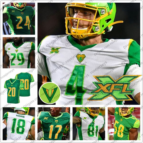 

custom 2020 xfl vipers #4 taylor cornelius 24 de'veon smith 29 jacques patrick 17 jalen tolliver reece horn men youth kid jerseys 4xl, Black;red