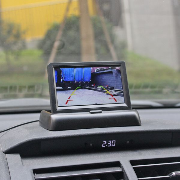 Diykit sem fio 4 3 polegada kit câmera de ré do carro back up monitor do carro display lcd hd câmera visão traseira do carro estacionamento system248y