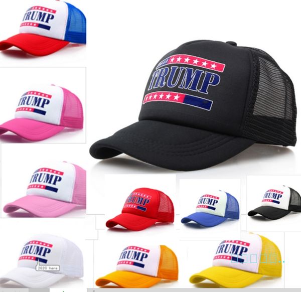 

дональд трамп 2020 сетка бейсболка регулируемая snapback мяч шляпы лето сетка солнцезащитный козырек пляж рыбалка бег спорт гольф теннис шап, Yellow