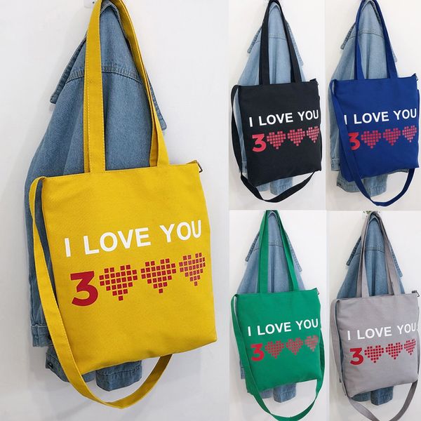 

женщины дамы девушки письмо холст сумка сумка плеча crossbody сумка мужская мода путешествия люблю тебя три тысячи раз сумки#25
