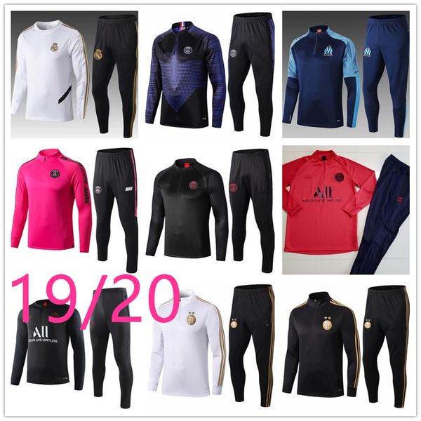 

19 20 new pink training mens soccer tracksuit designer tracksuits chandal training football foot ronaldo mbappe chandal futbol kit