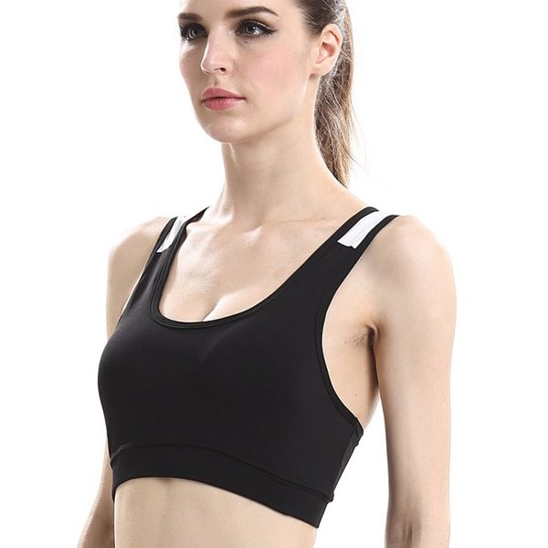 

women's sports bra with padded yoga bra fitness vest, White;black