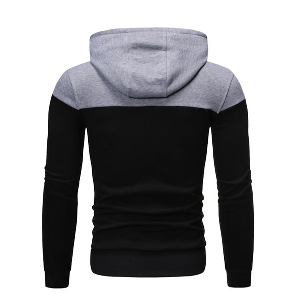 

man hoodies homme sweatshirts patchwork hooded long sleeve winter hip casual slim hop fleece men clothes sckuc, Black