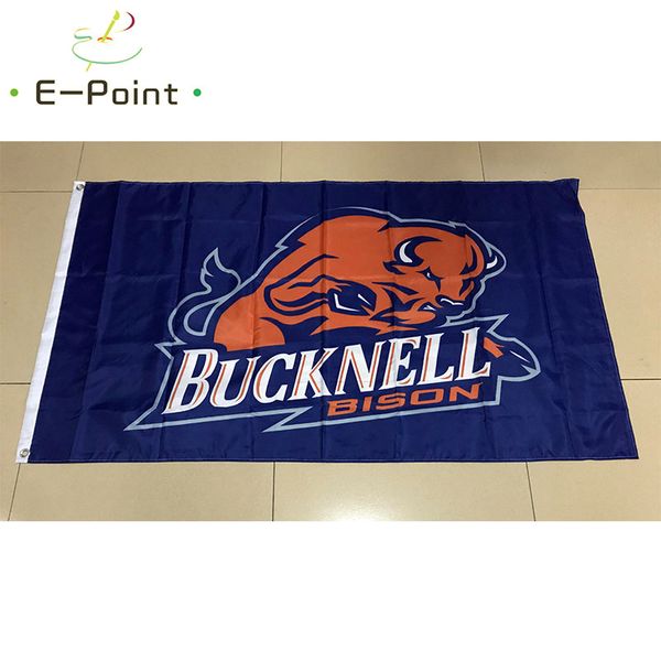 NCAA Bucknell Bison Team Polyester-Flagge, 150 cm x 90 cm, Flagge, Banner, Dekoration, fliegende Geschenke für Zuhause, Garten, Outdoor
